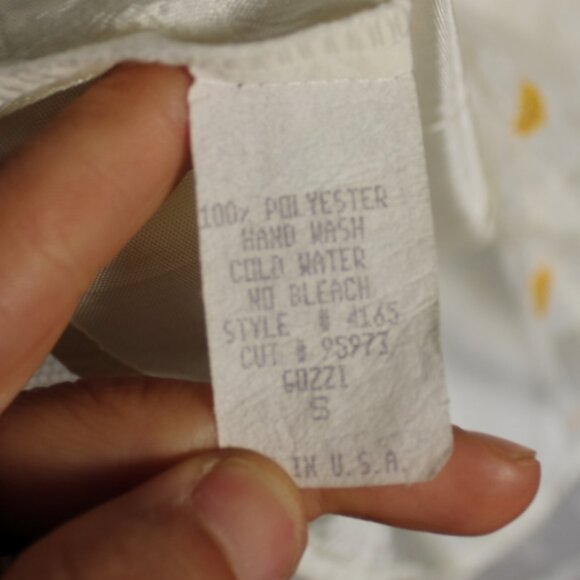 90s White Daisy Floral Mini Dress XS - Picture 2 of 7